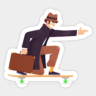 Detective Longboard Sticker